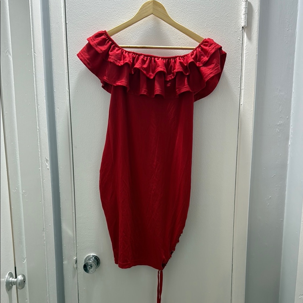 CBR Strapless Red Dress